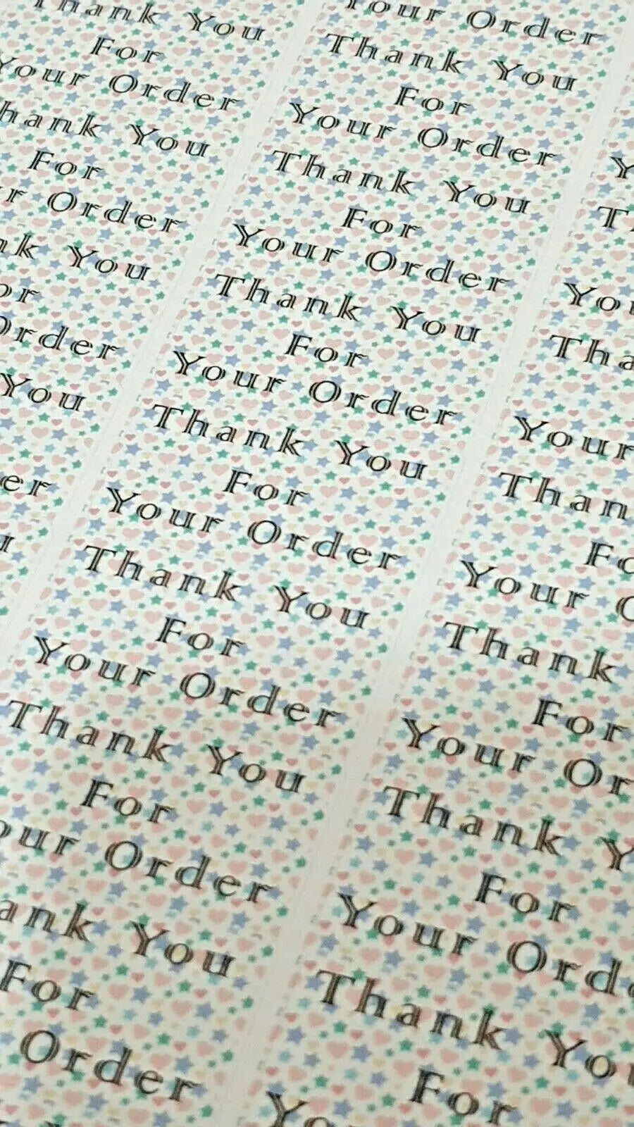 325 x Thank You for Your Order Labels Stars & Love Hearts Matte Labels Stickers 3D Peak Print