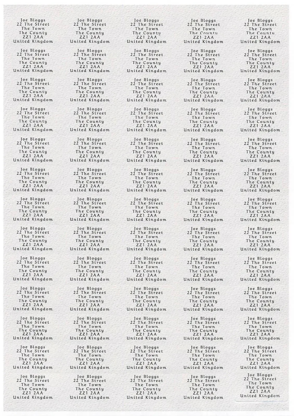 Small Personalised Self Adhesive Name Return Address Sticky Labels Stickers 3D Peak Print