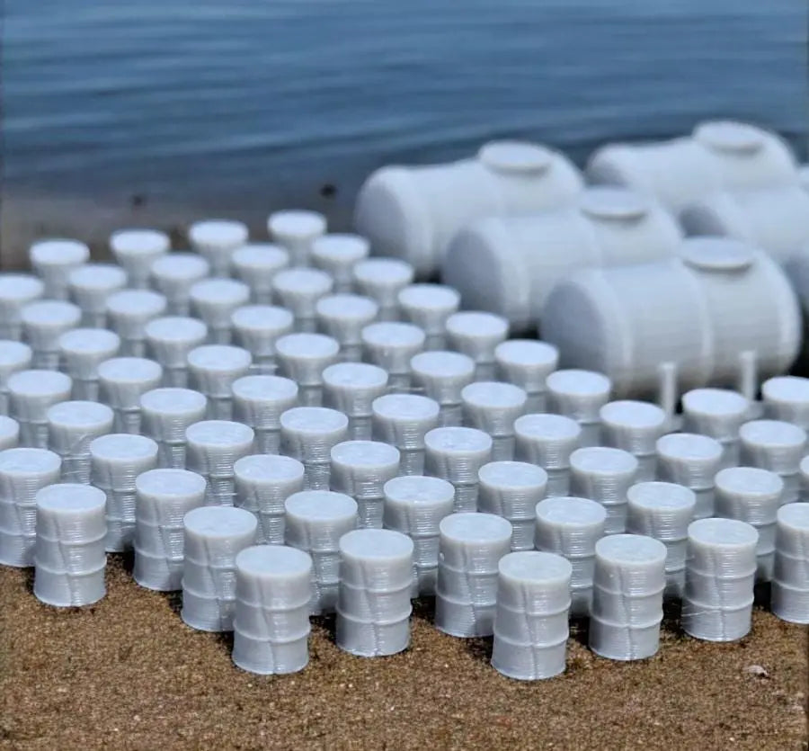 Oil Drums Oil Fuel Tanks x 80 x 6 Model Railway Scenery N Gauge 1:148 Scale 3D Peak Print