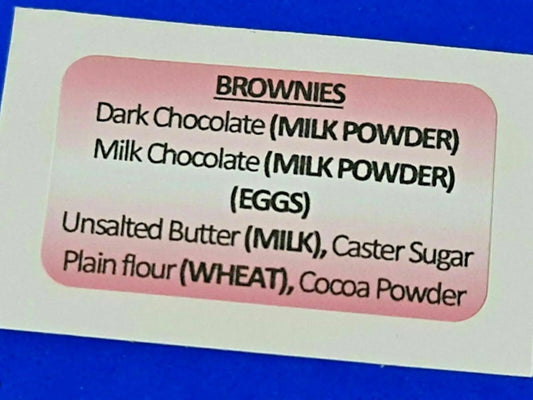 135 x Ingredient Labels Strawberry Shortcake Matte Labels Stickers 3D Peak Print