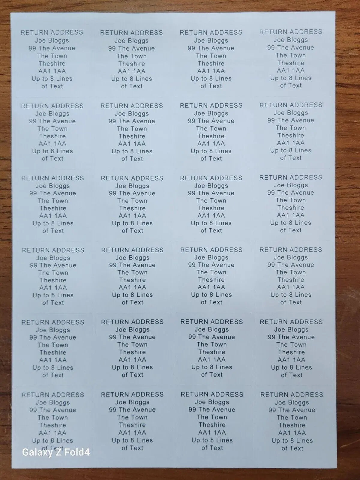 240 Square White Custom Personalised Self Adhesive Return Address Labels 3D Peak Print