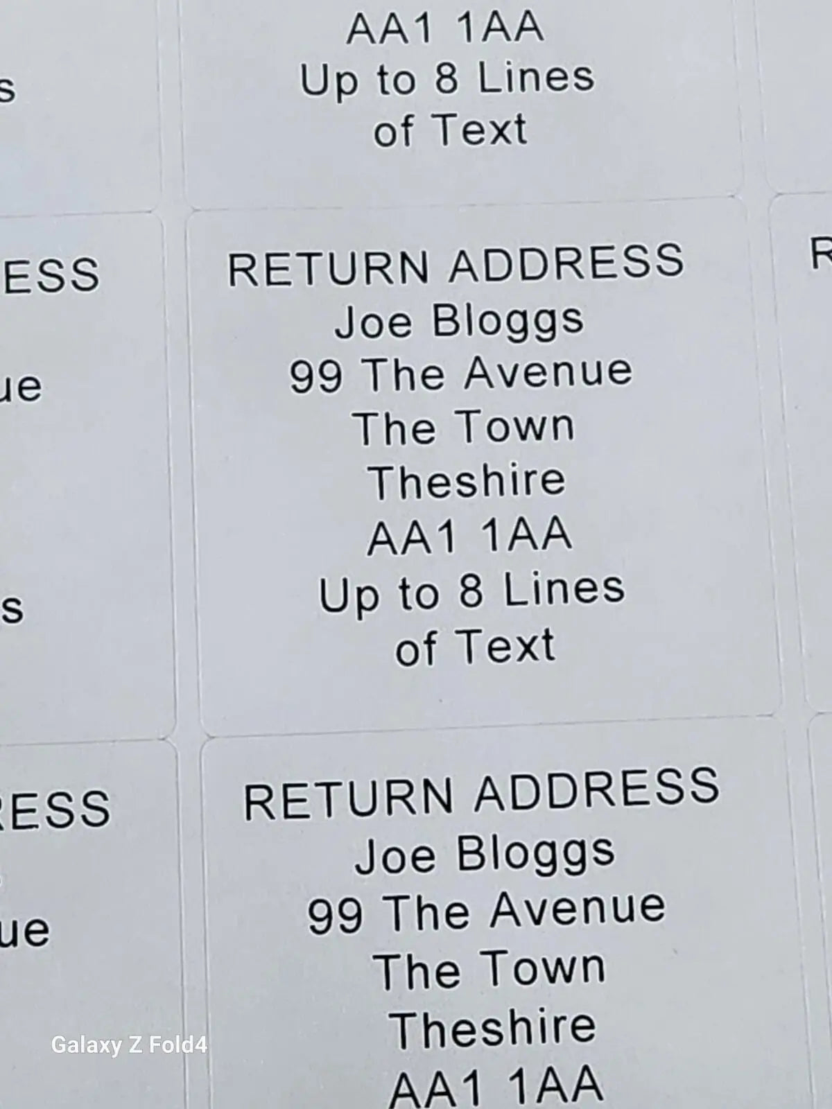 240 Square White Custom Personalised Self Adhesive Return Address Labels 3D Peak Print