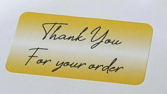 325 x Thank You for Your Order Labels Gold Ember Matte Labels Stickers 3D Peak Print