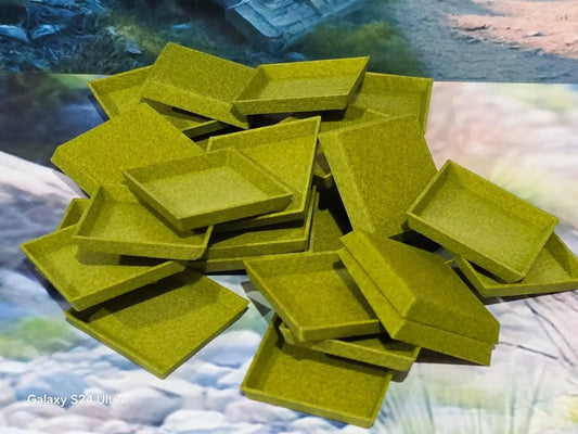 Wargaming Bases 25mm Square Moss Green PLA Plastic for War Gaming Tabletop Games 3D Peak Print
