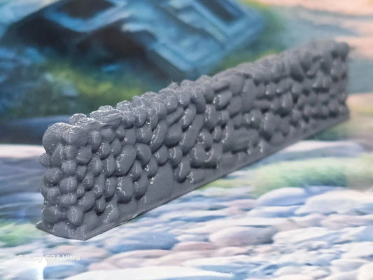 28mm Unpainted Grey 104mm short Stone Wall Bolt Action Table Top Wargames 3D Peak Print