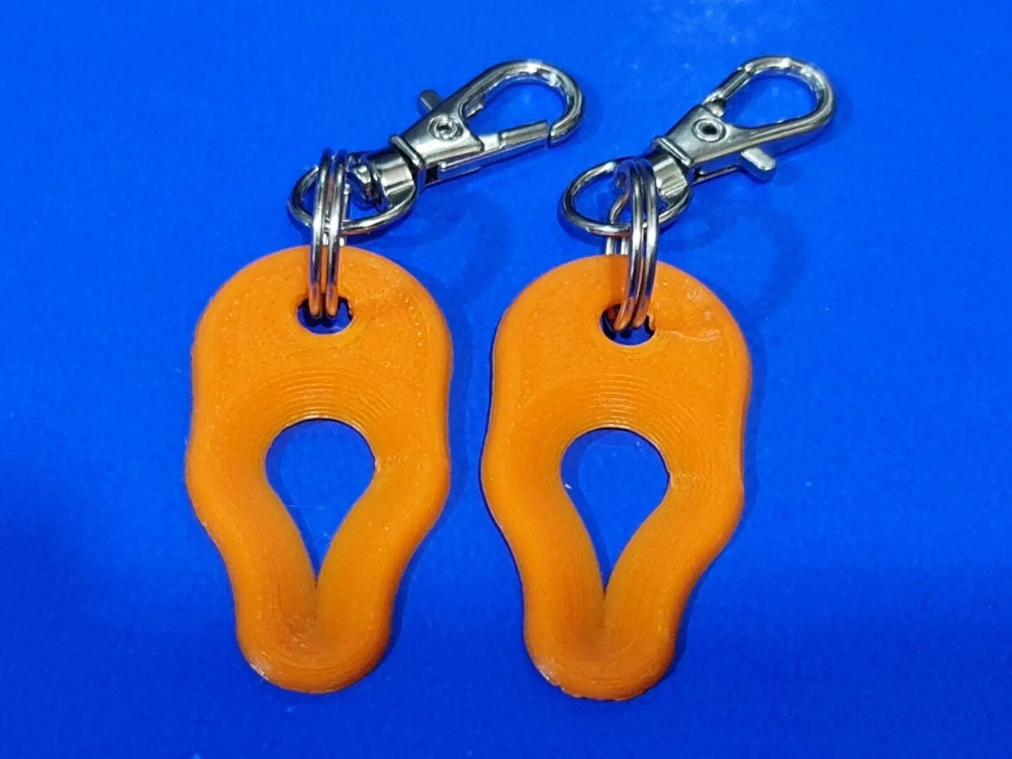 2 x Key Ring Tick Removal Tools Orange PLA Plastic Biodegradable, dog cat horse 3D Peak Print
