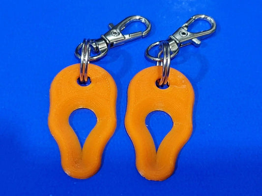 2 x Key Ring Tick Removal Tools Orange PLA Plastic Biodegradable, dog cat horse 3D Peak Print