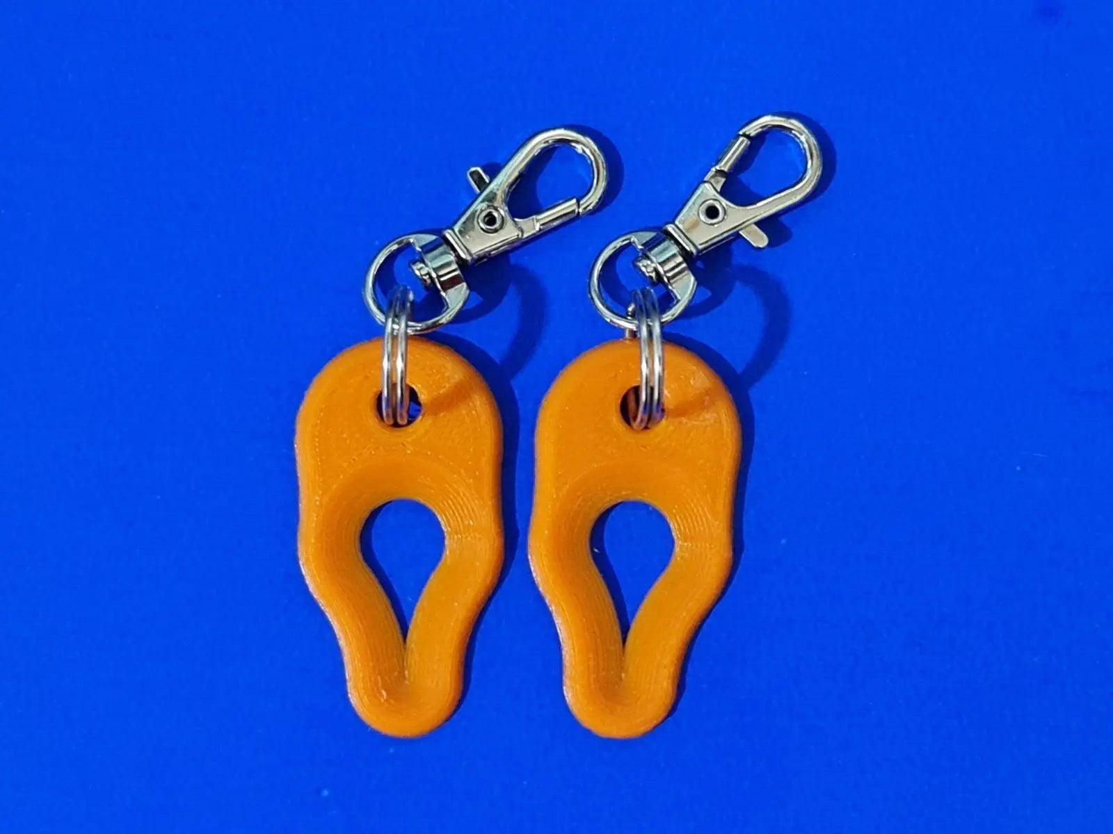 2 x Key Ring Tick Removal Tools Orange PLA Plastic Biodegradable, dog cat horse 3D Peak Print