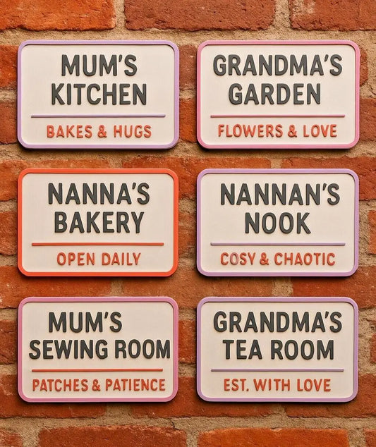 Personalised Mum Nanna Grandma Sign – Kitchen Garden Gift – 3D Wall Plaque 3D Peak Print