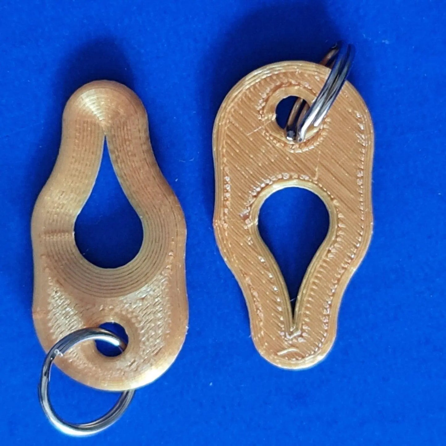 2 x Key Ring Tick Removal Tools Silk Gold PLA Plastic dog cat horse human 3D Peak Print