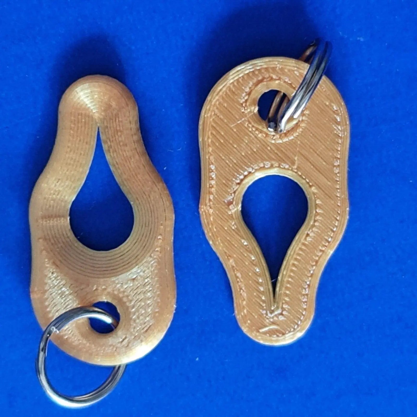 2 x Key Ring Tick Removal Tools Silk Gold PLA Plastic dog cat horse human 3D Peak Print