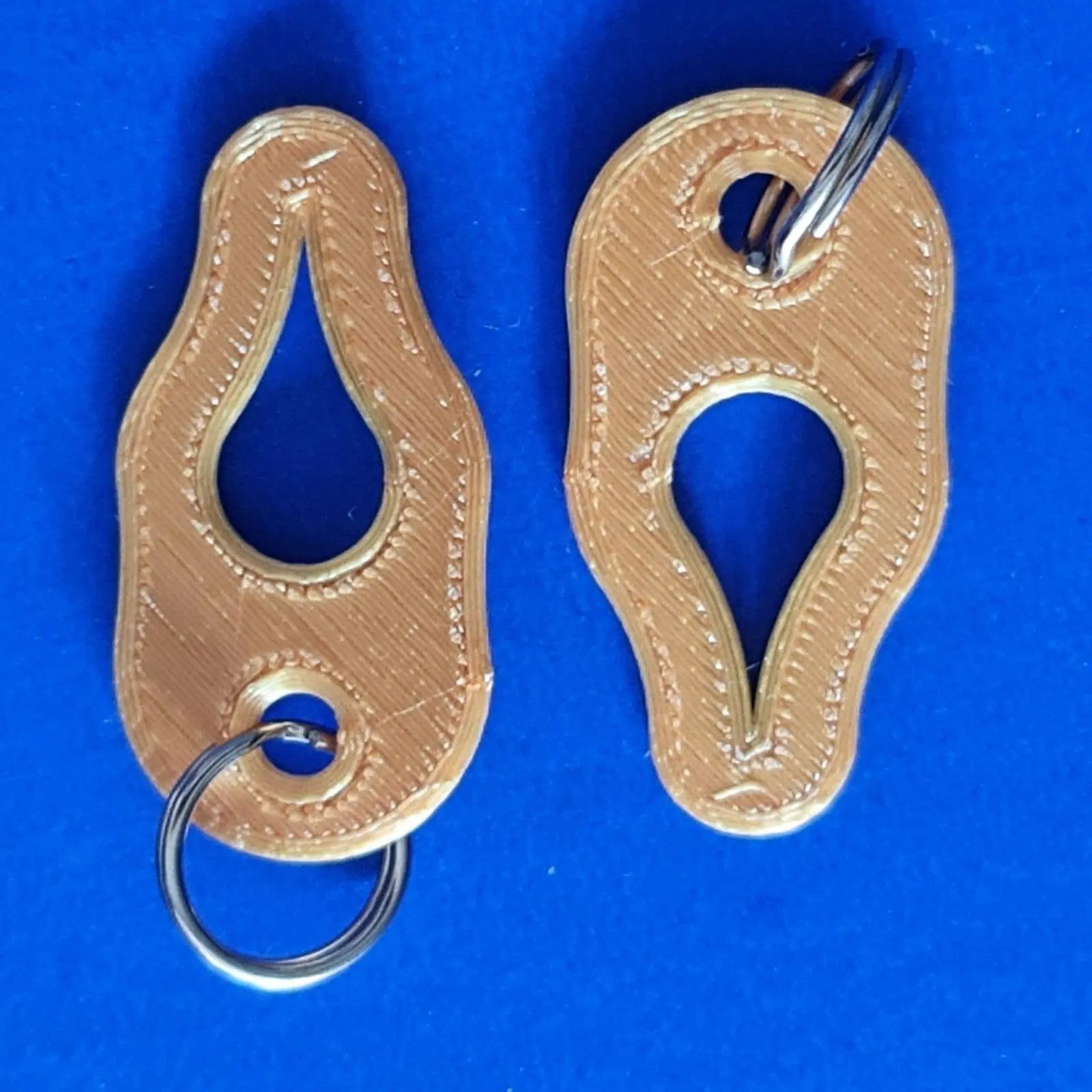 2 x Key Ring Tick Removal Tools Silk Gold PLA Plastic dog cat horse human 3D Peak Print