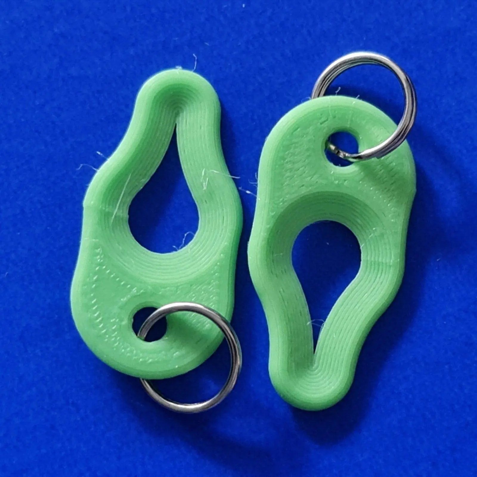 2 x Key Ring Tick Removal Tools Pastel Green PLA Plastic dog cat horse human 3D Peak Print