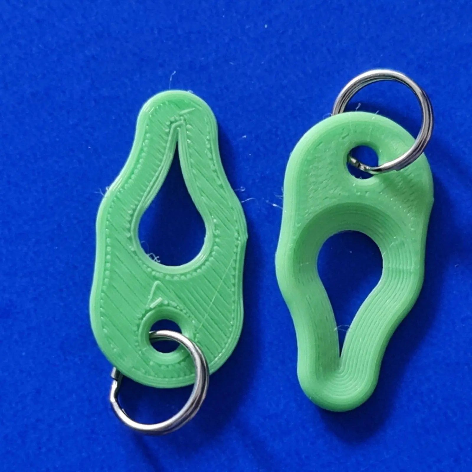 2 x Key Ring Tick Removal Tools Pastel Green PLA Plastic dog cat horse human 3D Peak Print