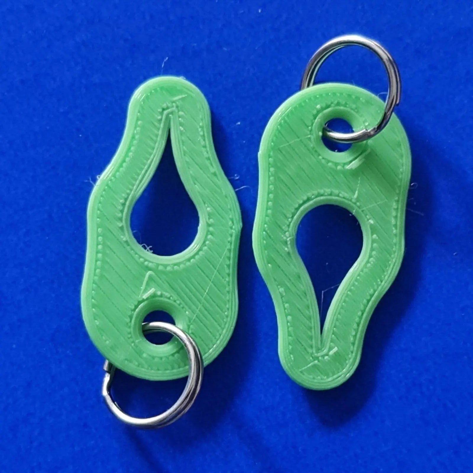 2 x Key Ring Tick Removal Tools Pastel Green PLA Plastic dog cat horse human 3D Peak Print