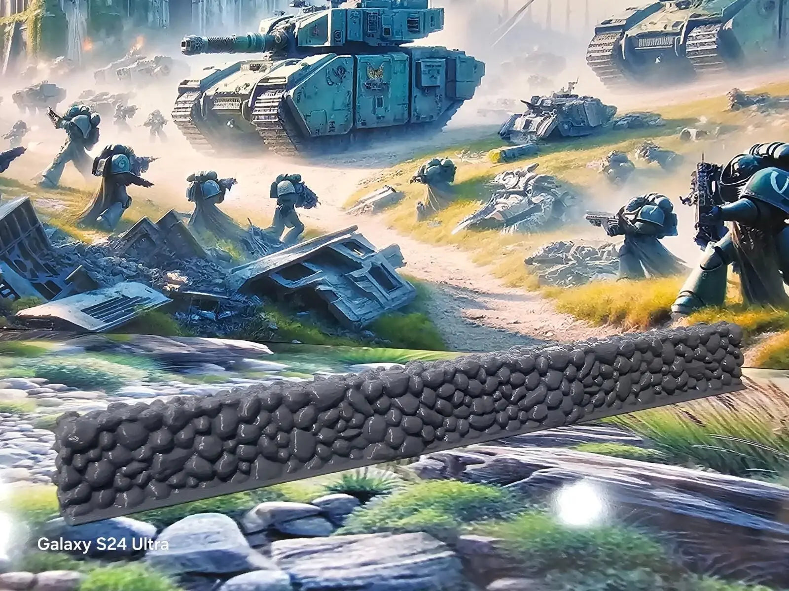 28mm Unpainted Grey Plastic 196mm long Stone Wall Bolt Action Table Top Wargames 3D Peak Print