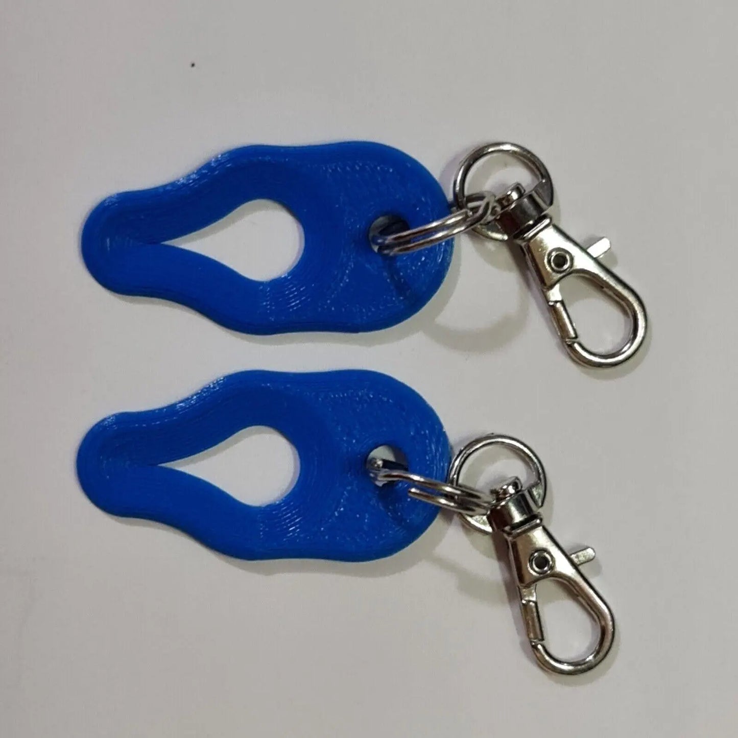 2 x Key Ring Tick Removal Tools Blue PLA Plastic Biodegradable, dog cat horse 3D Peak Print
