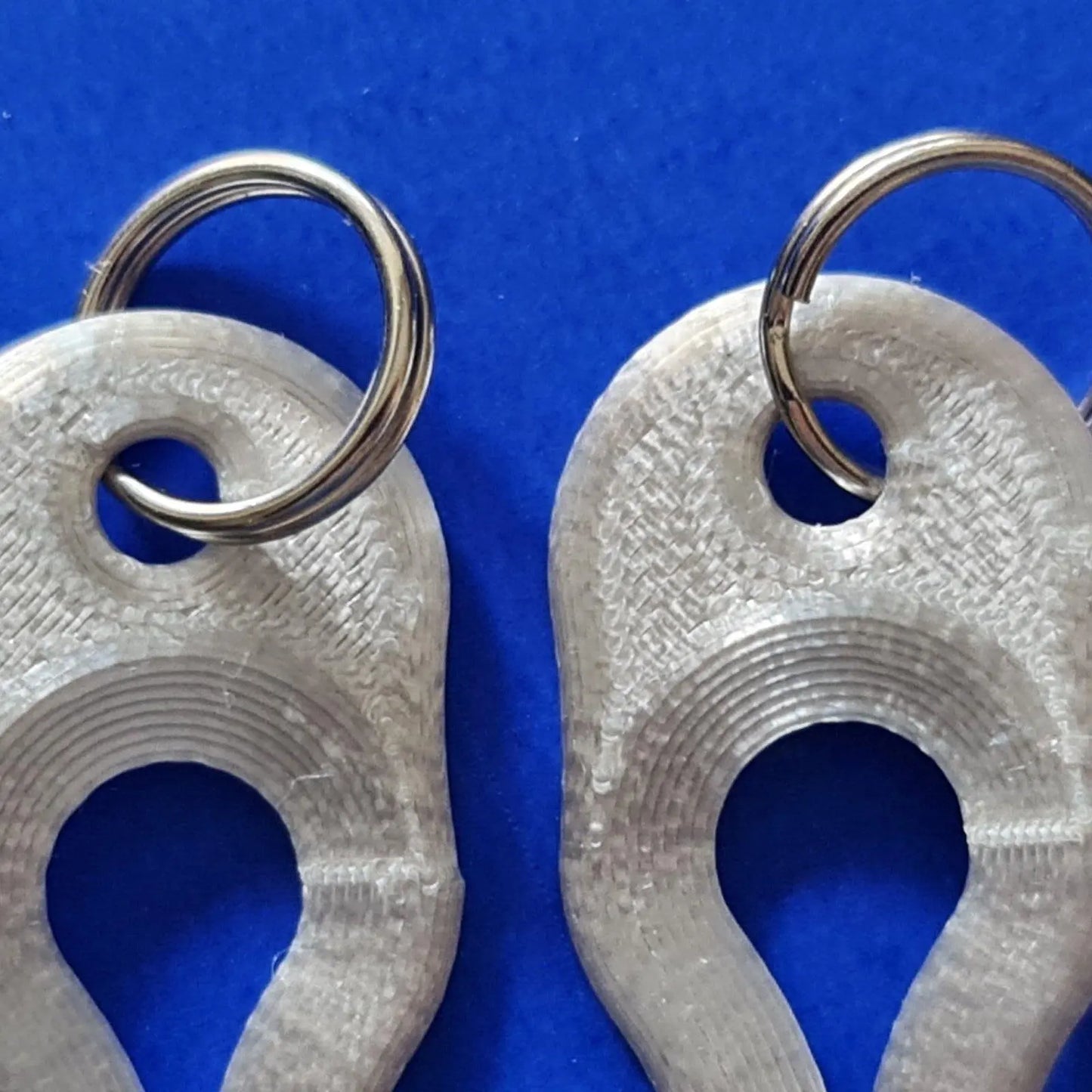 2 x Key Ring Tick Removal Tools Silk Silver PLA Plastic dog cat horse human 3D Peak Print