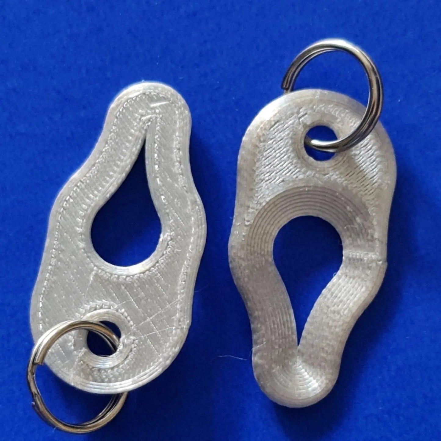 2 x Key Ring Tick Removal Tools Silk Silver PLA Plastic dog cat horse human 3D Peak Print