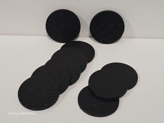 10pcs 20mm Round Small Miniature Model Bases 2mm Deep Thick Circular Base, Black 3D Peak Print