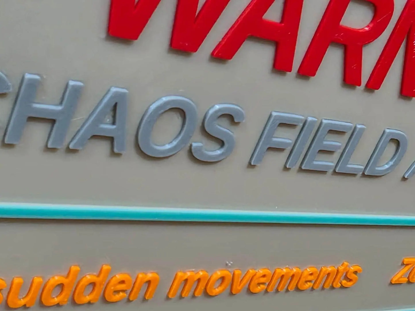 Warning Sign Chaos Field Sci-Fi – 3D Printed Zone 7F Nerd Cave Room Decor Gift 3D Peak Print