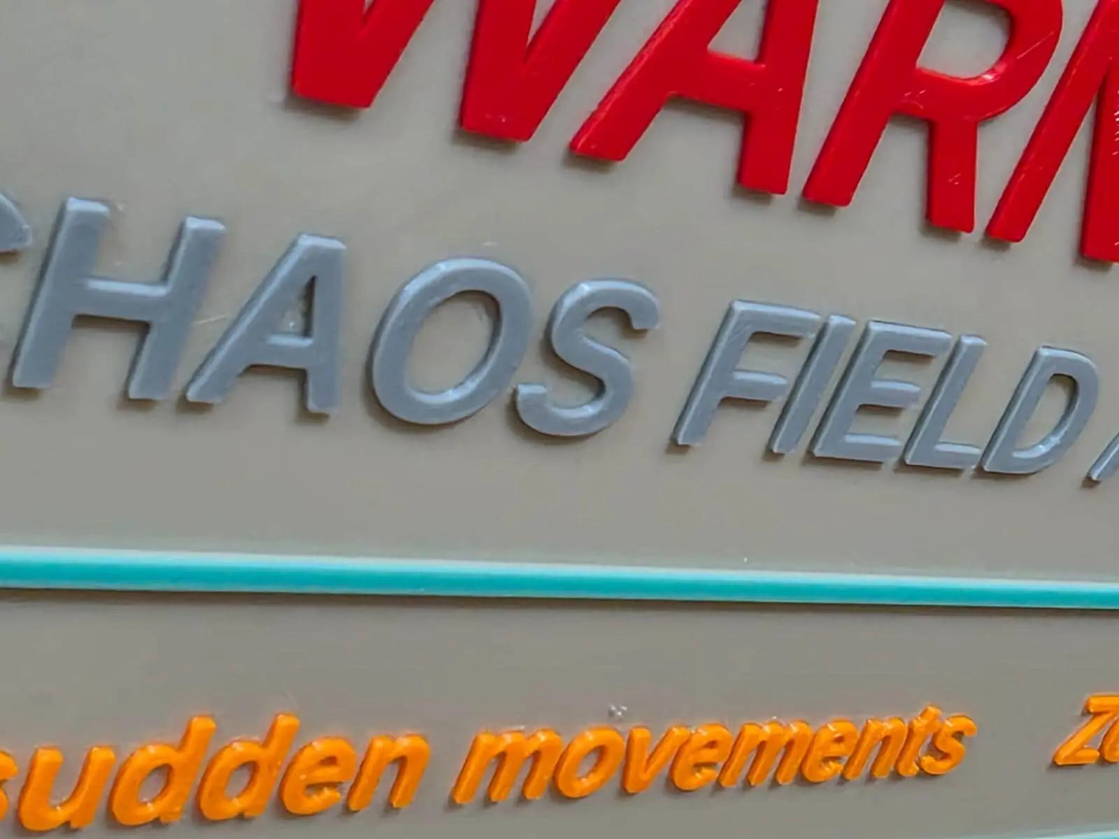 Warning Sign Chaos Field Sci-Fi – 3D Printed Zone 7F Nerd Cave Room Decor Gift 3D Peak Print