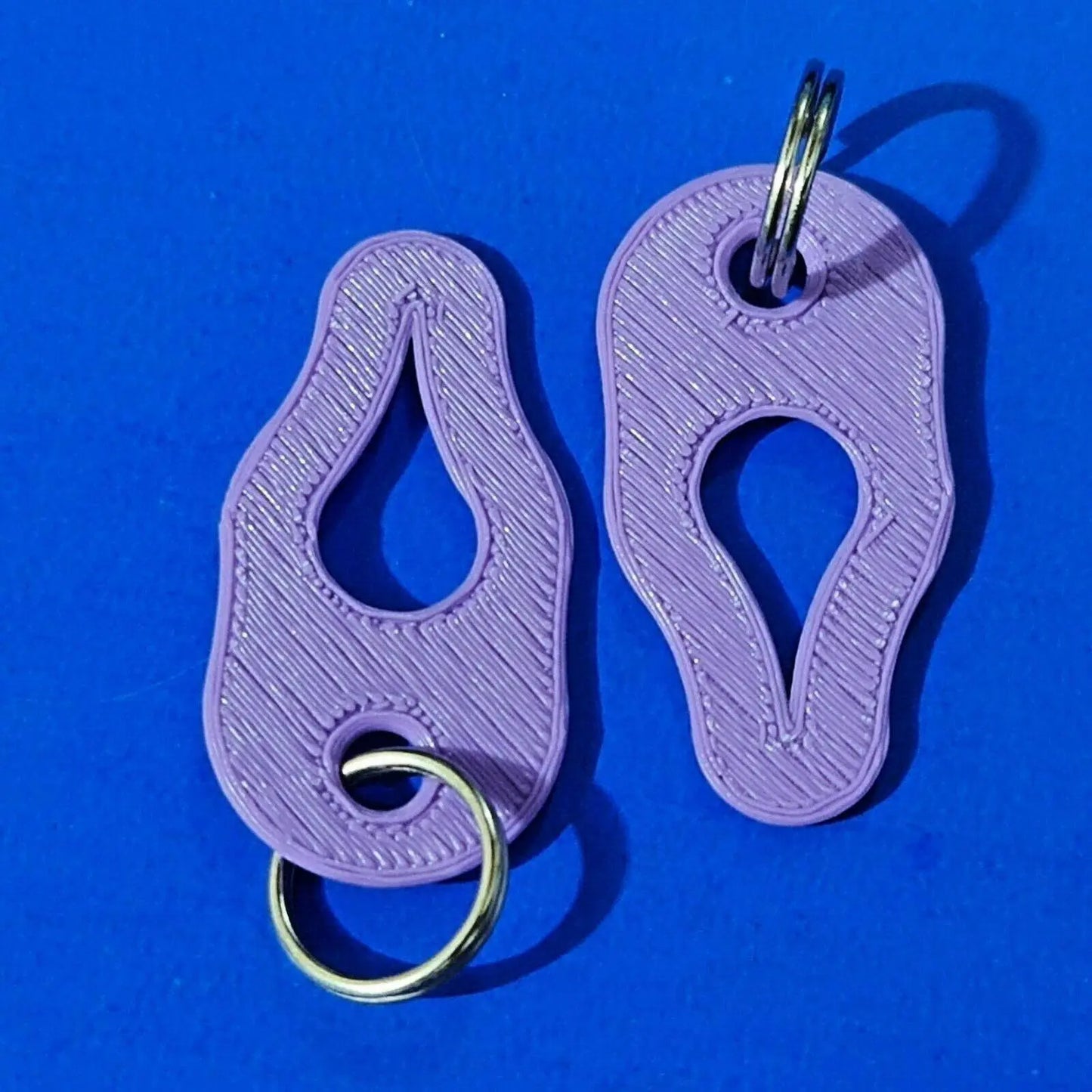 2 x Key Ring Tick Removal Tools Purple PLA Plastic Biodegradable, dog cat horse 3D Peak Print