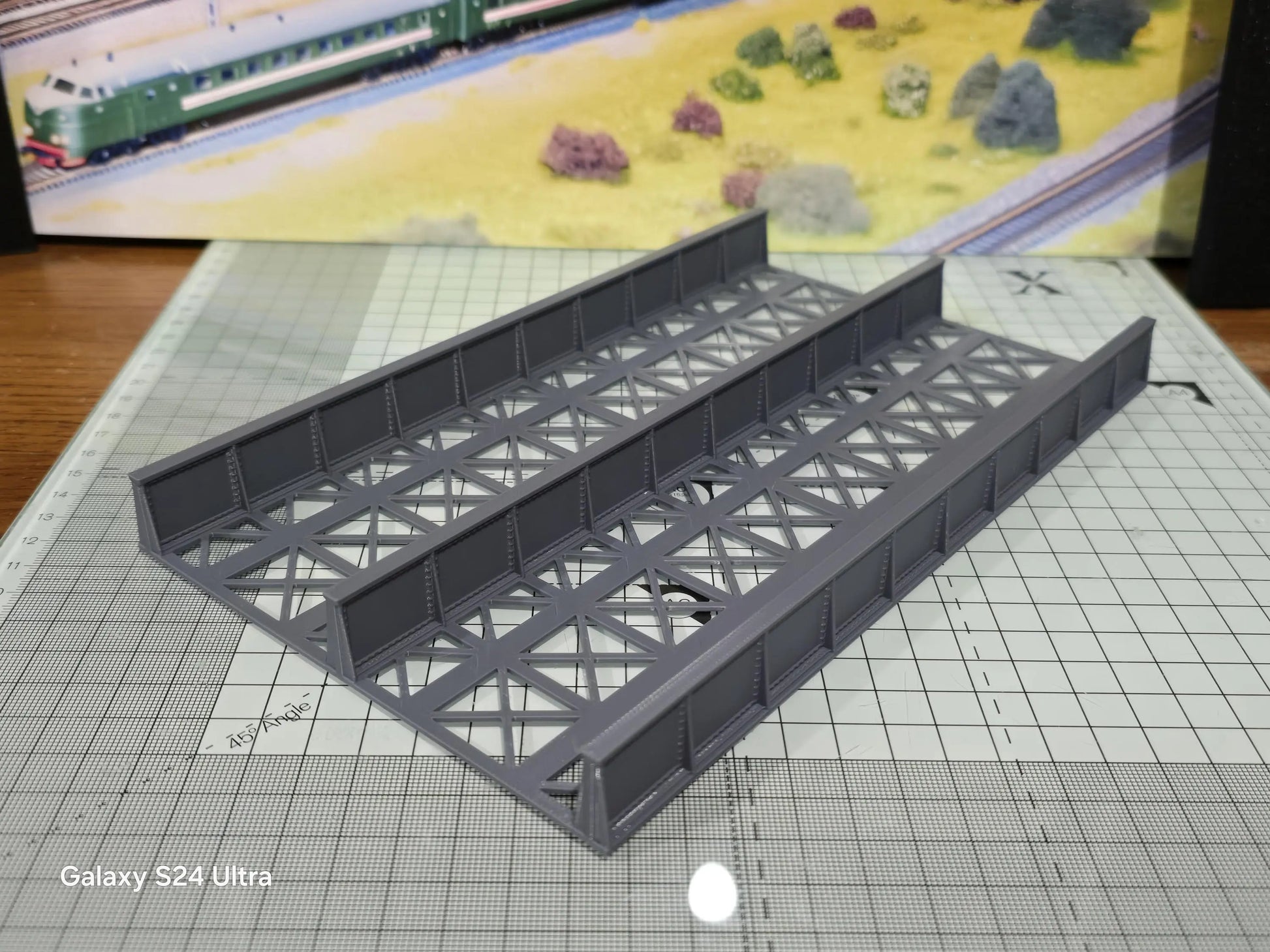Double Track Girder Bridge 238mm Deck OO Gauge Model Railway Train Layout 1:76 Scale 3D Peak Print