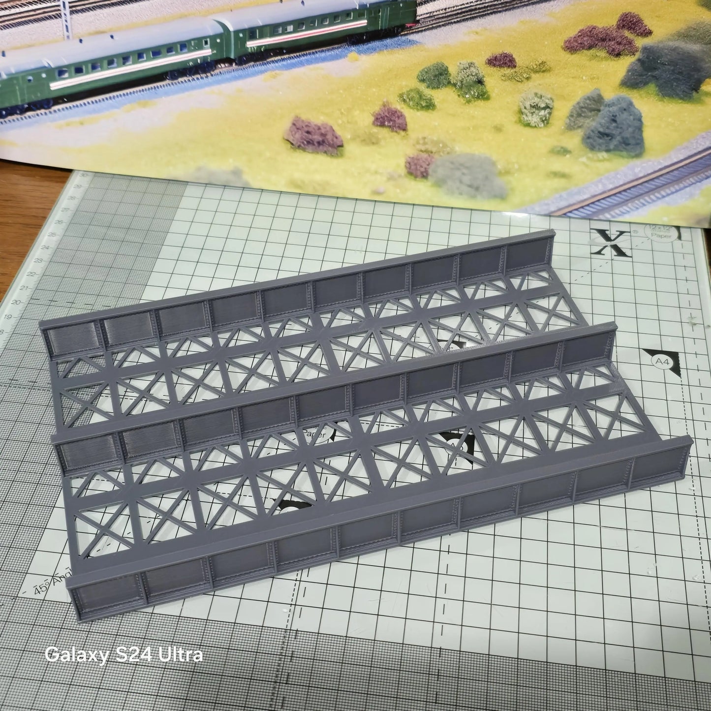 Double Track Girder Bridge 238mm Deck OO Gauge Model Railway Train Layout 1:76 Scale 3D Peak Print