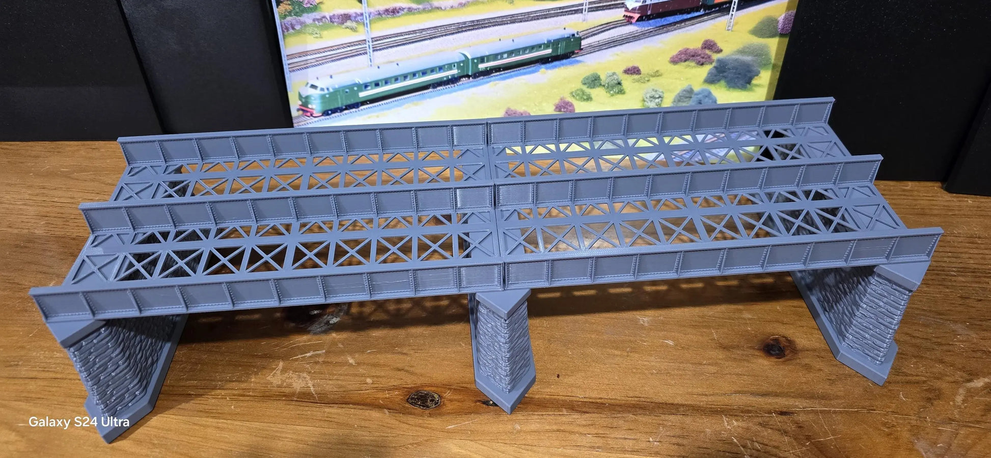 Iron Girder Bridge OO Gauge 600mm Double Track Model Railway Train 1:76 Scale 3D Peak Print