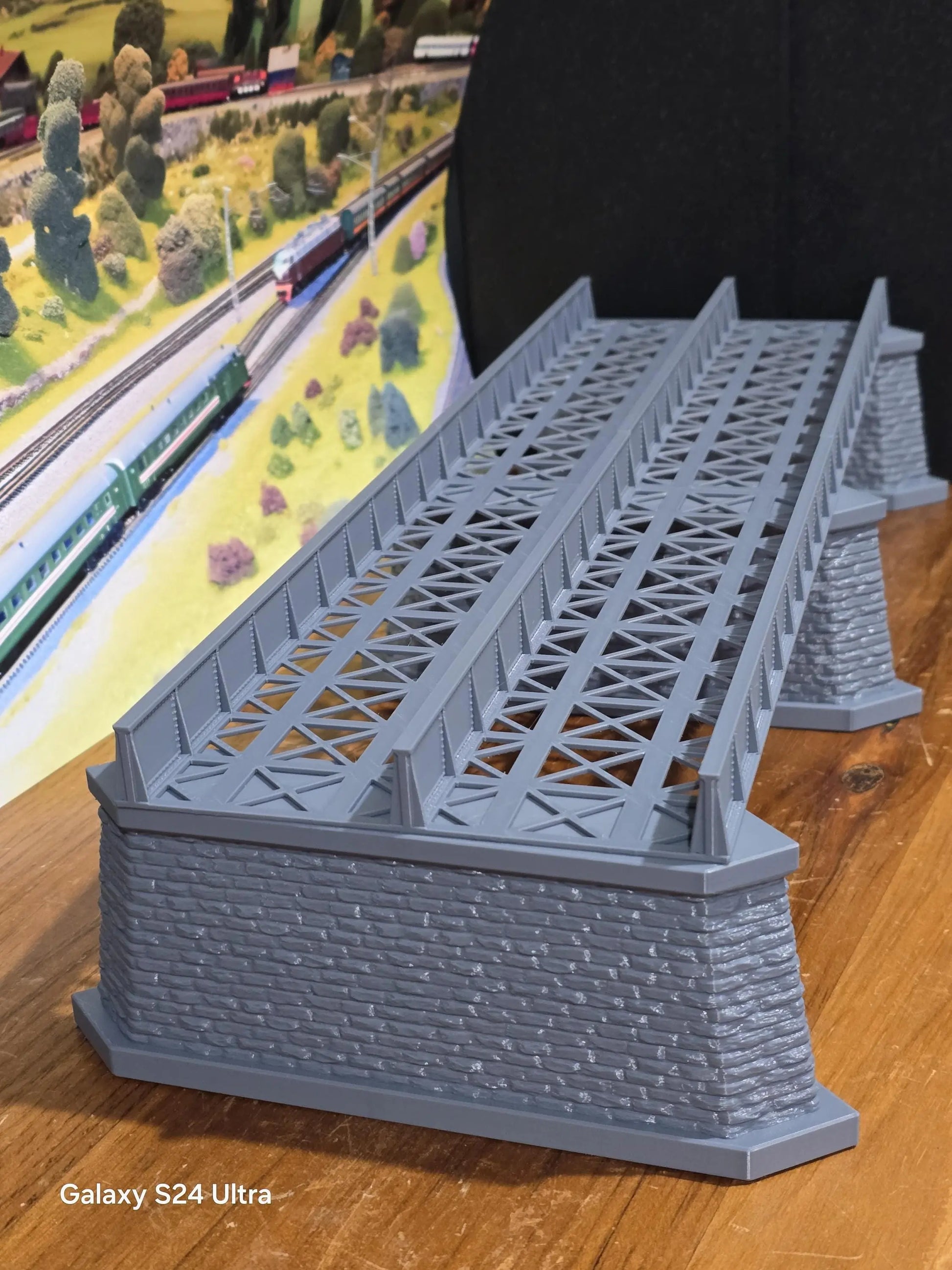 Iron Girder Bridge OO Gauge 800mm Double Track Model Railway Train 1:76 Scale 3D Peak Print