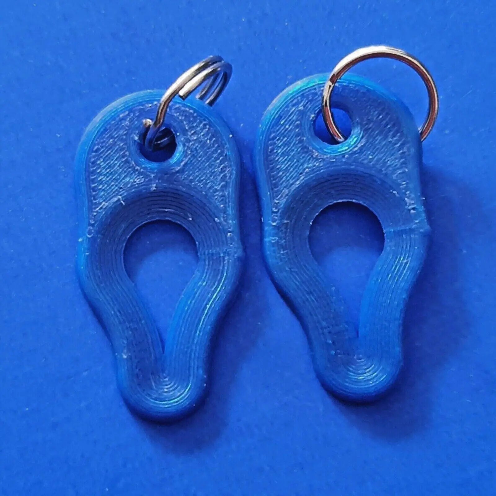 2 x Key Ring Tick Removal Tools DarkBlue PLA Plastic Biodegradable dog cat horse 3D Peak Print