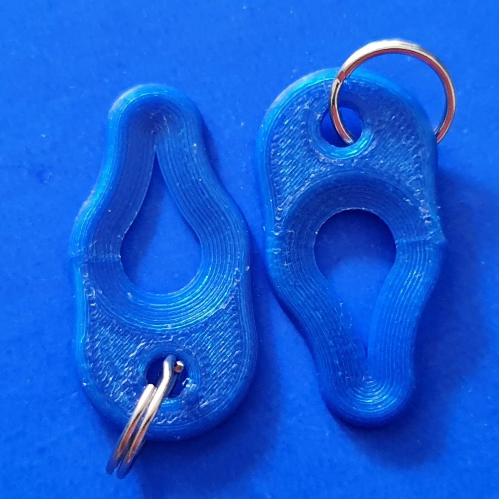 2 x Key Ring Tick Removal Tools DarkBlue PLA Plastic Biodegradable dog cat horse 3D Peak Print