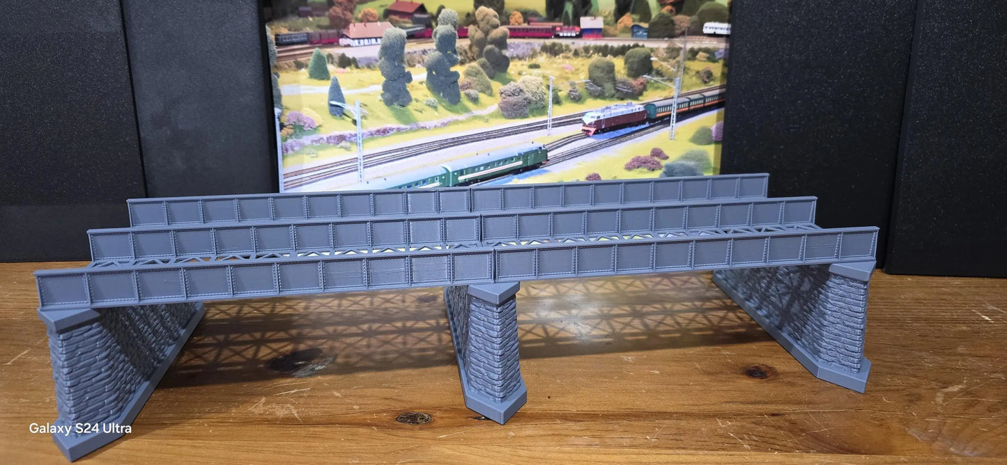 Iron Girder Bridge OO Gauge 800mm Double Track Model Railway Train 1:76 Scale 3D Peak Print