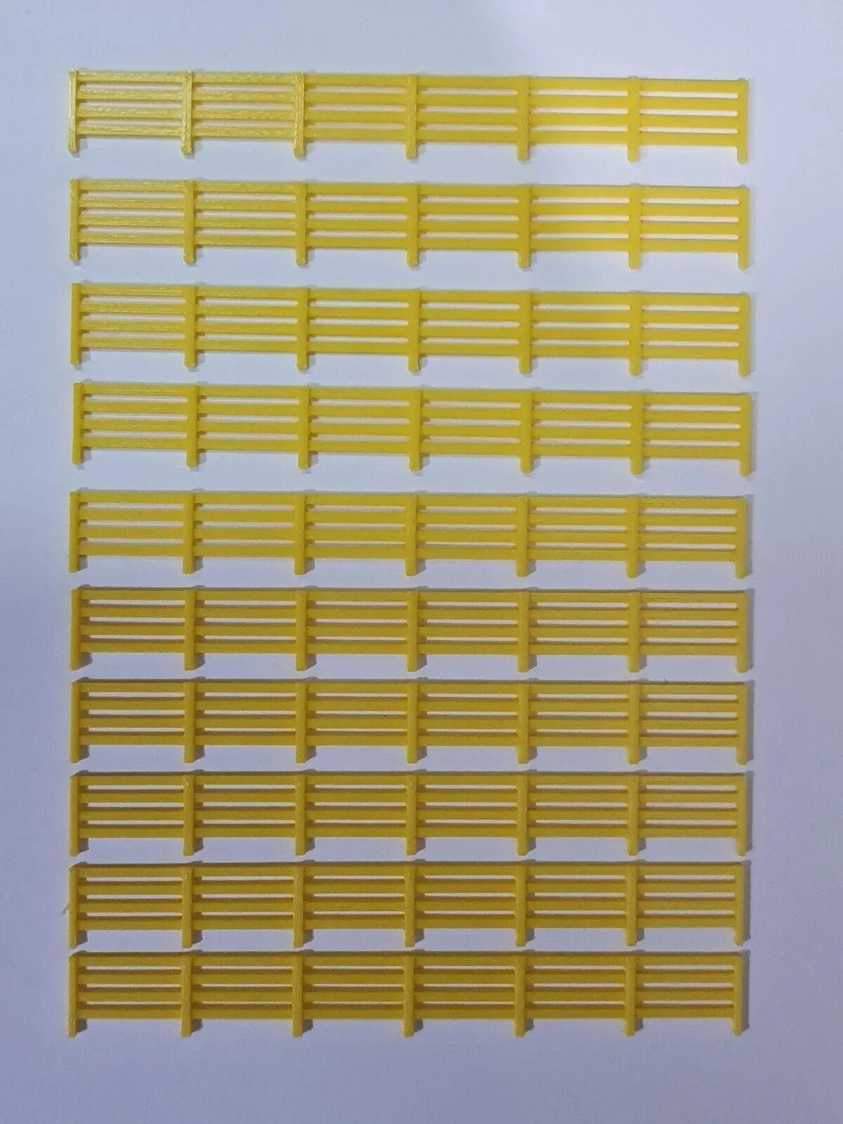 Fencing Railings OO HO New 10 Pack Yellow Gauge 1:76 Scale Models Train Railway 3D Peak Print