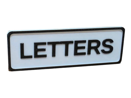 Letters sign plaque petg waterproof uv & heat resistant self adhesive postbox 3D Peak Print
