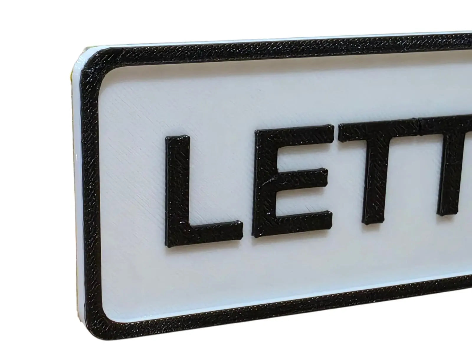 Letters sign plaque petg waterproof uv & heat resistant self adhesive postbox 3D Peak Print