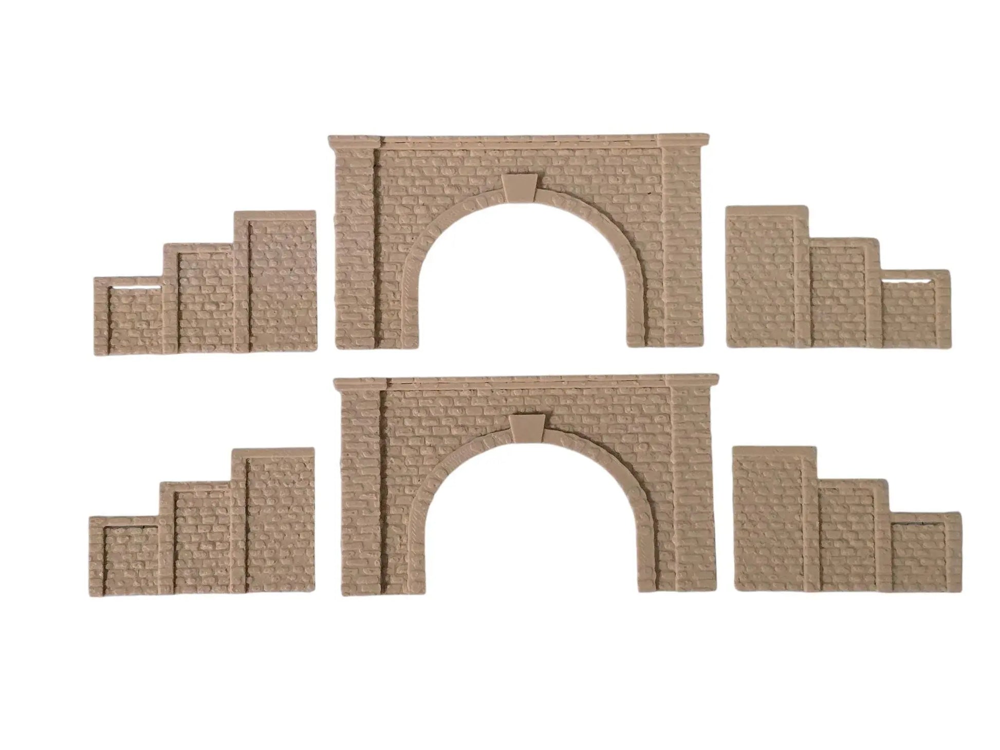 Z Gauge Tunnel Double Track Stone Portal with retaining walls Model Railway Train Layout 1:220 Scale 3D Peak Print