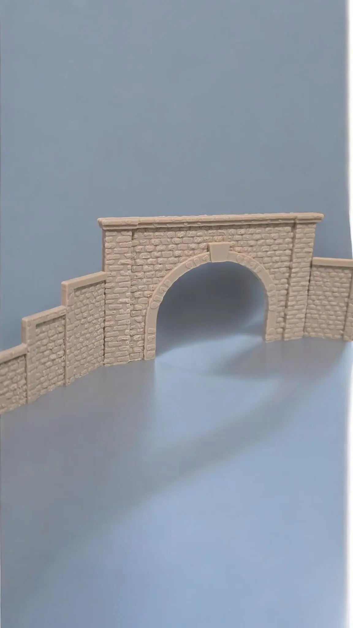 Z Gauge Tunnel Double Track Stone Portal with retaining walls Model Railway Train Layout 1:220 Scale 3D Peak Print