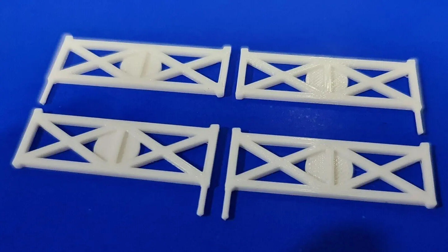 New 4 pack (2 pairs) white oo/ho gauge level crossing gates 1:76 scale 3D Peak Print