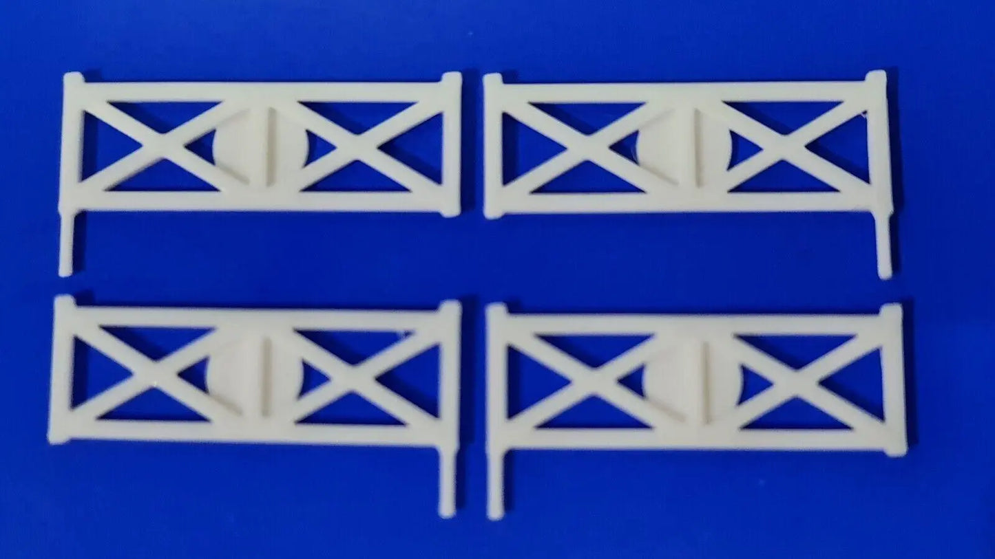 New 4 pack (2 pairs) white oo/ho gauge level crossing gates 1:76 scale 3D Peak Print
