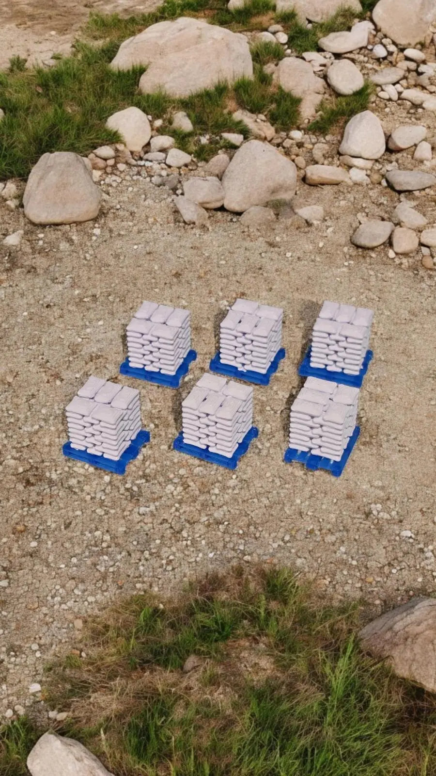 Pallets of white sacks blue pallet n gauge 1:148 scale model railway (6 pack) 3D Peak Print