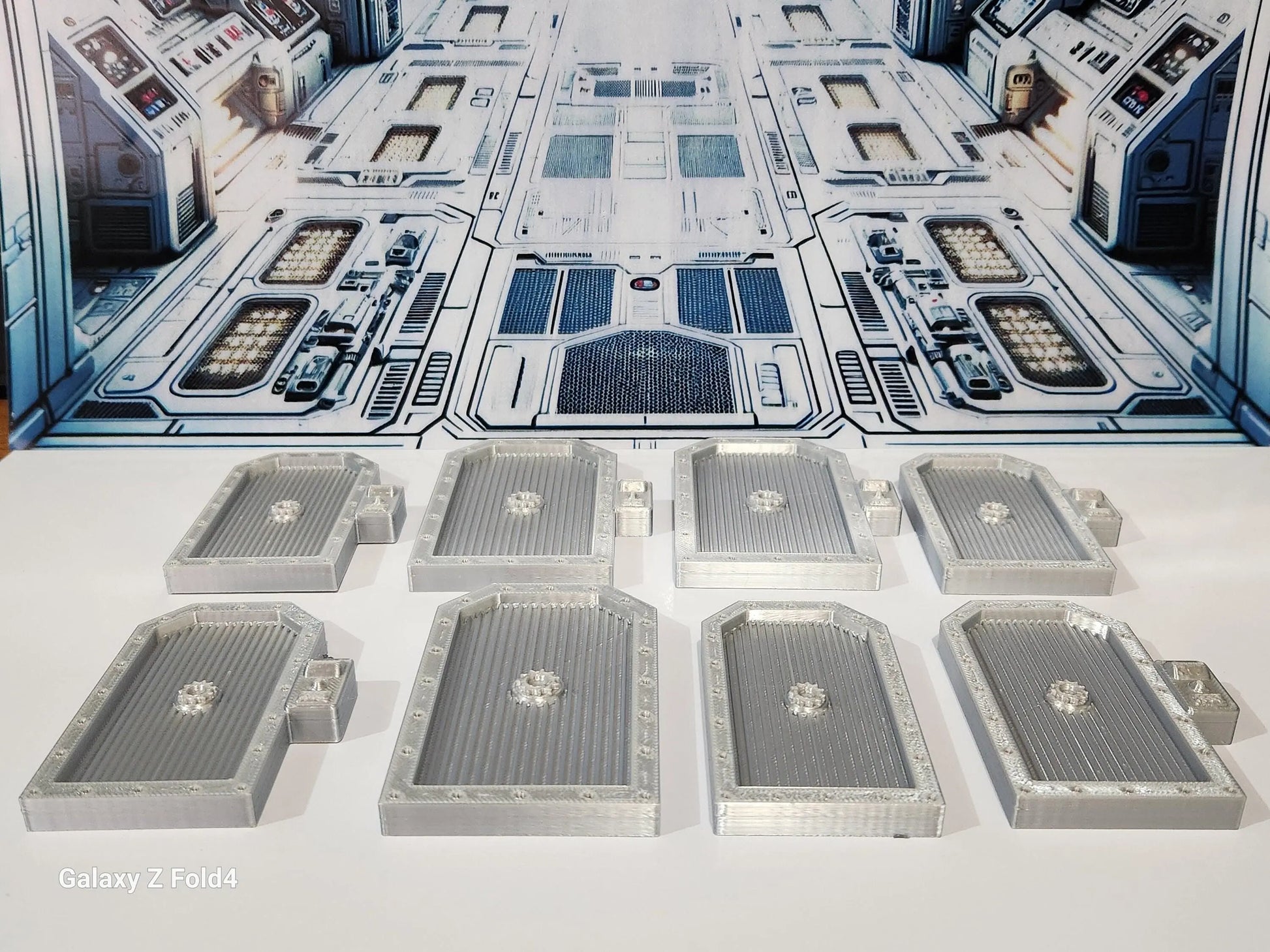 28mm Sci-Fi Greebles Doors Kitbash Set 8 pcs Cyberpunk Control Panels 3D Peak Print