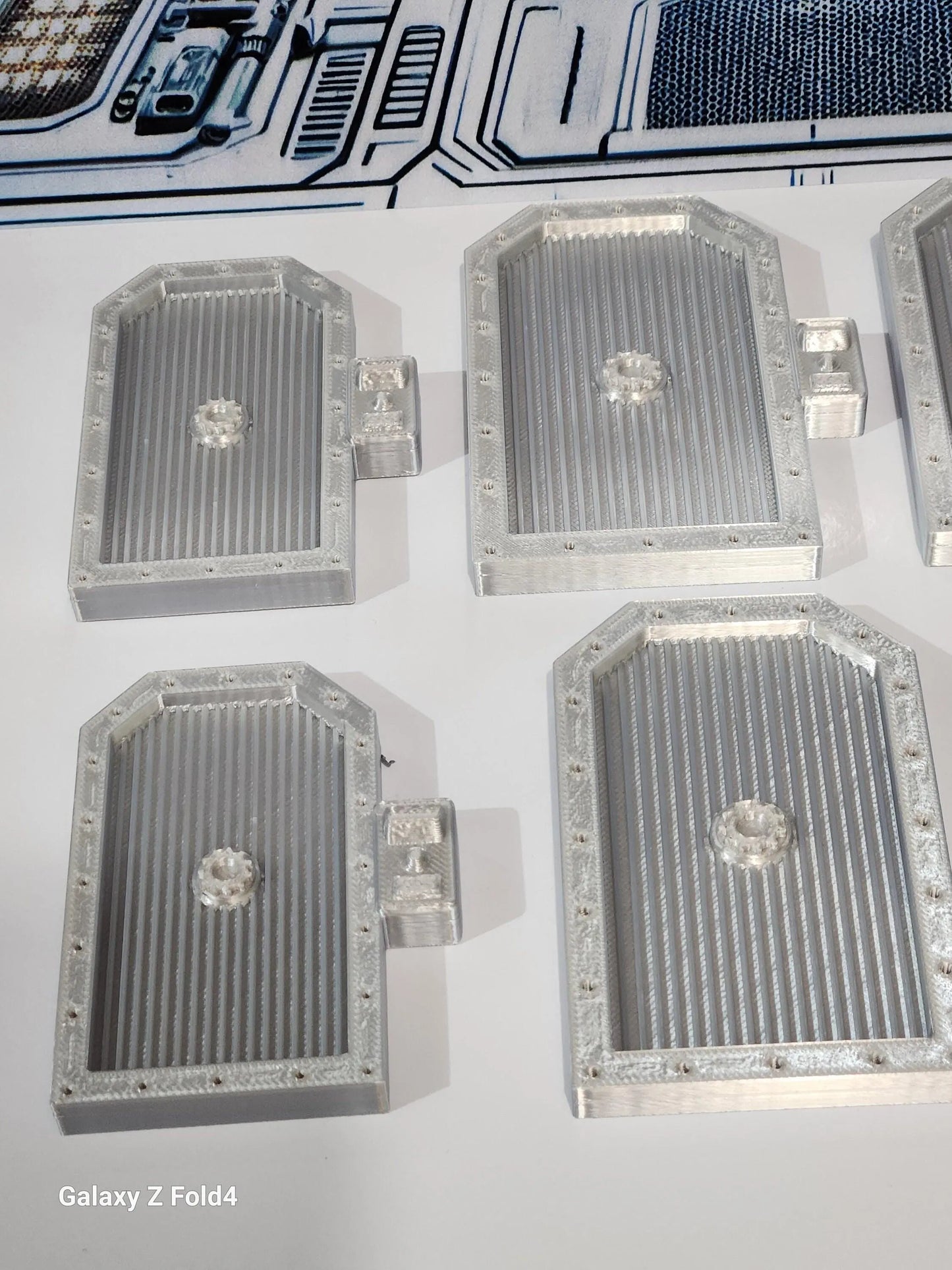 28mm Sci-Fi Greebles Doors Kitbash Set 8 pcs Cyberpunk Control Panels 3D Peak Print