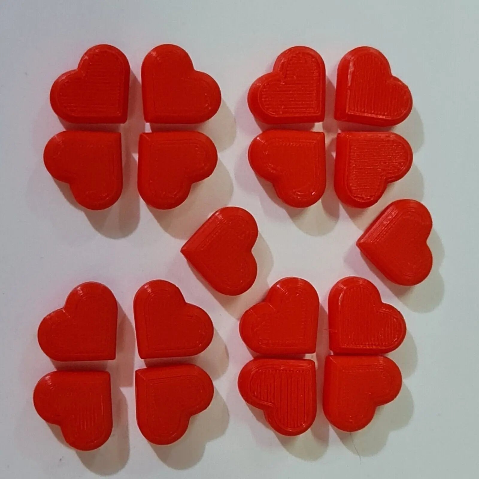 18 x Love Letter Pocket Token Love Hearts 20mm Valentine Wedding Decorations 3D Peak Print