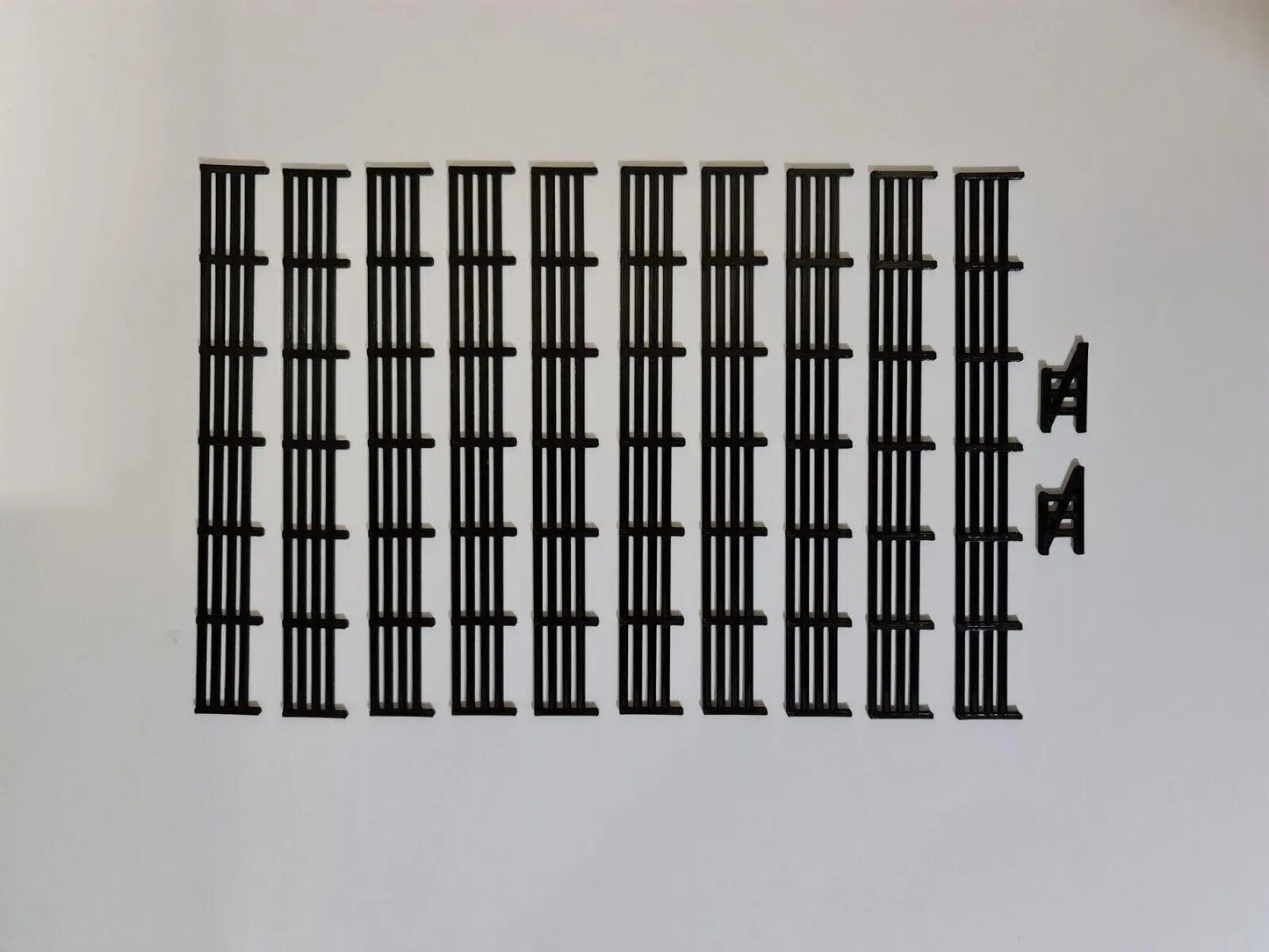 Fencing Railings OO HO New 10 Pack Black  Gauge 1:76 Scale Models Train Railway 3D Peak Print