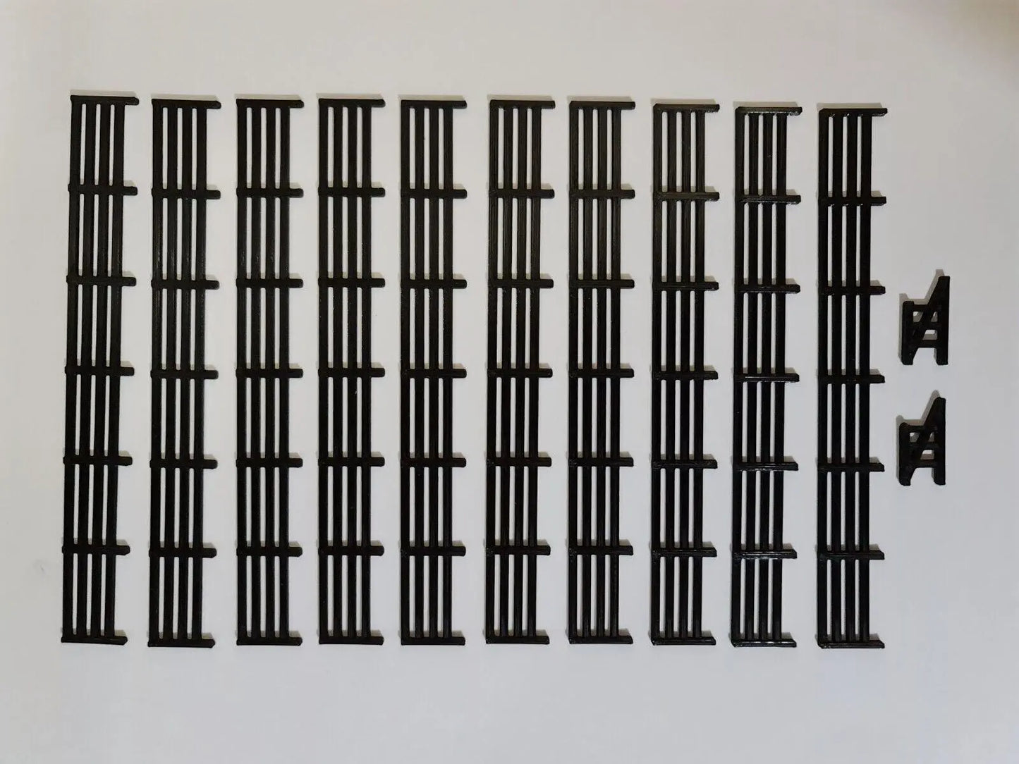 Fencing Railings OO HO New 10 Pack Black  Gauge 1:76 Scale Models Train Railway 3D Peak Print