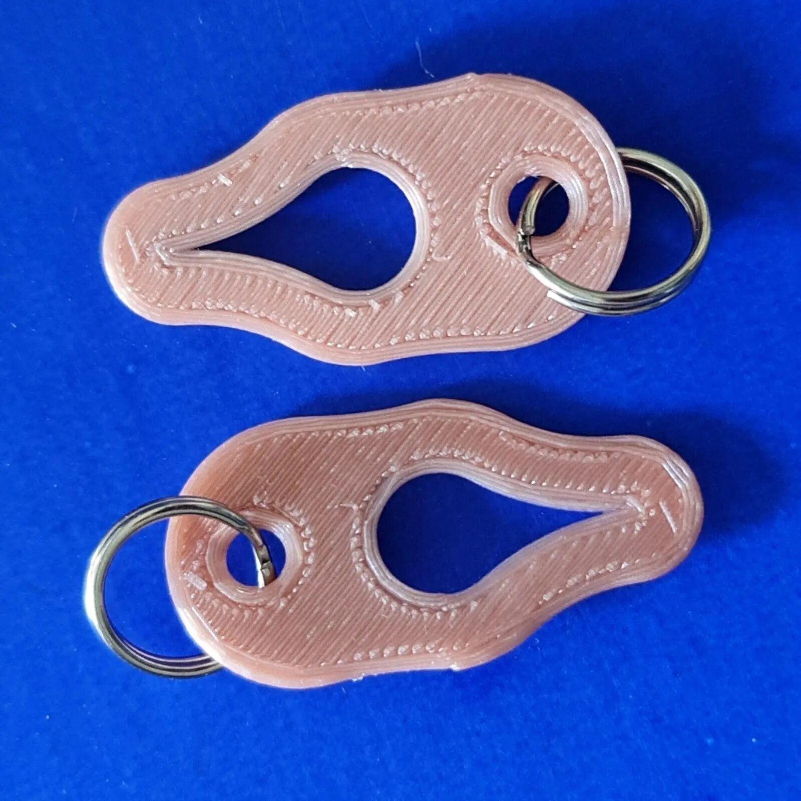 2 x Key Ring Tick Removal Tools Silk Rose Gold PLA Plastic dog cat horse human 3D Peak Print