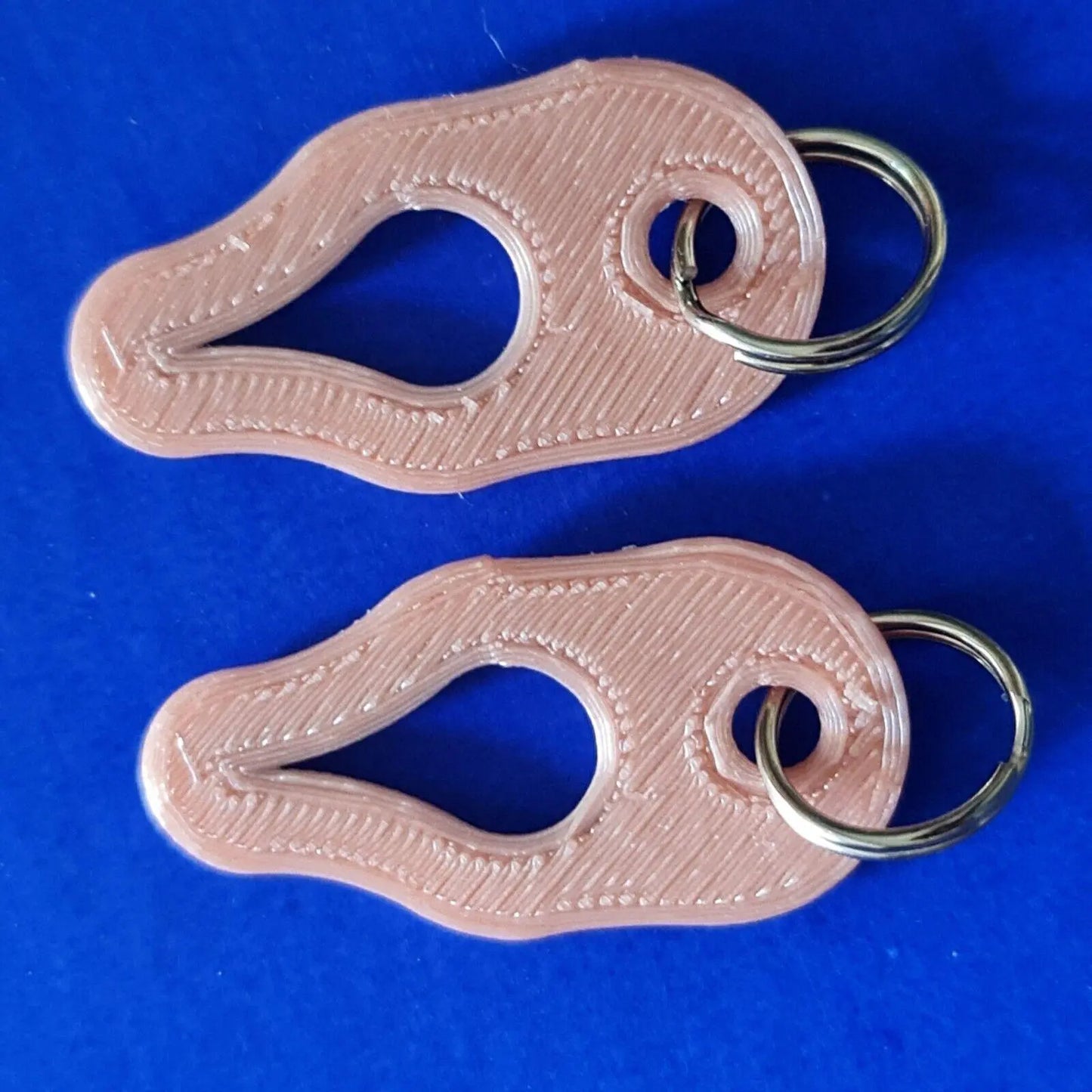 2 x Key Ring Tick Removal Tools Silk Rose Gold PLA Plastic dog cat horse human 3D Peak Print