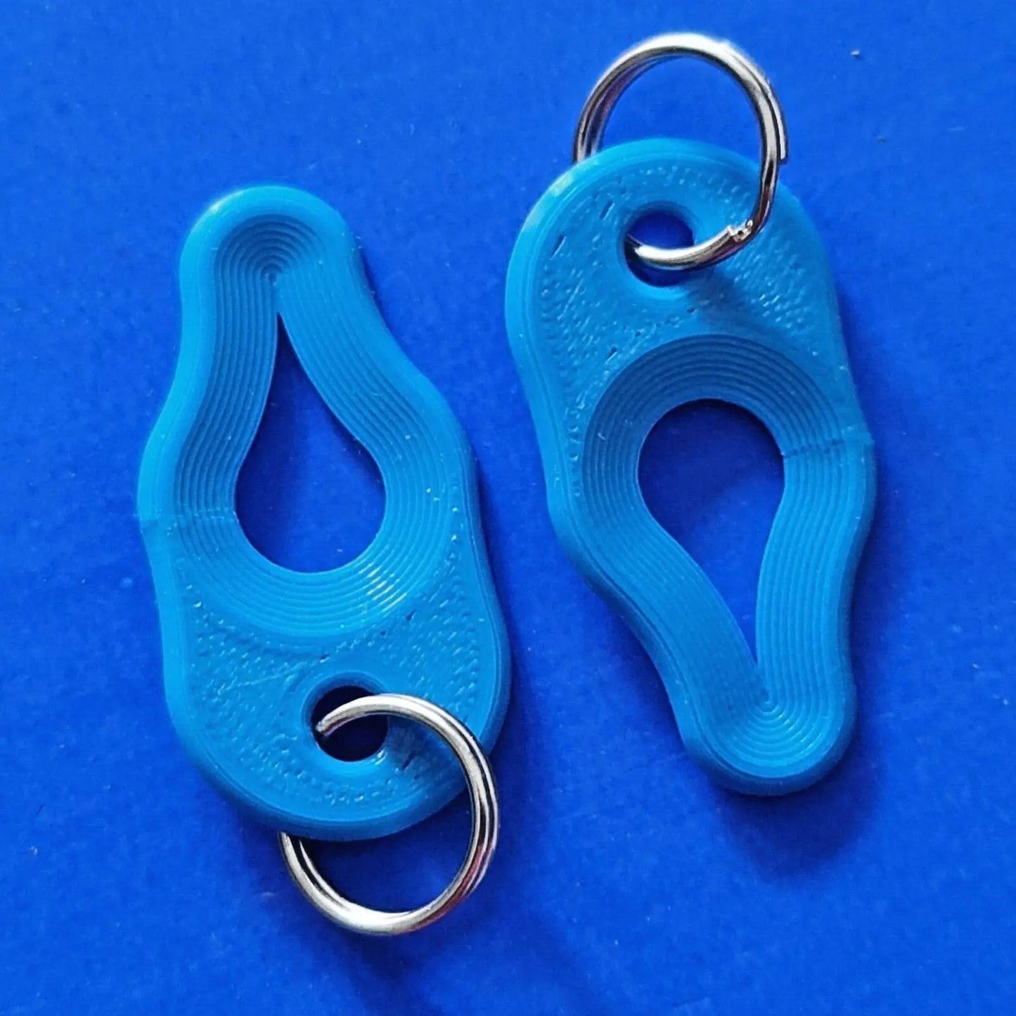 2 x Key Ring Tick Removal Tools Blue PLA Plastic Biodegradable, dog cat horse 3D Peak Print